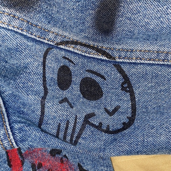 Balenciaga Blue Graffiti Denim Jacket - Picture 7 of 7